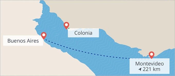 Montevideo Day Trip, Uruguay, sailing from Buenos Aires. Cross the widest river in the world and discover a capital city.