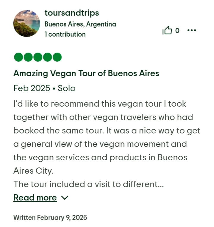 Testimonials about us. Here are some of the recent reviews about our tour and transfers services in Buenos Aires.