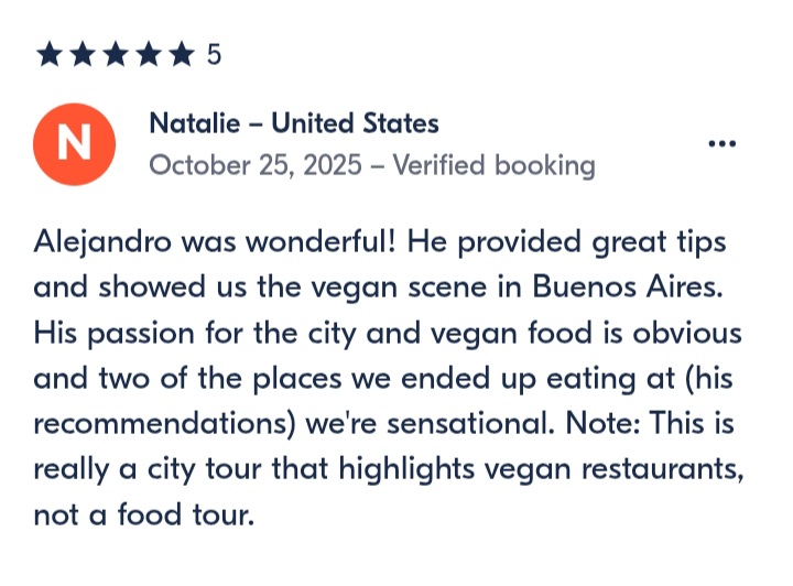 Testimonials about us. Here are some recent reviews about our tour and transfers services in Buenos Aires.
